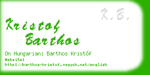 kristof barthos business card